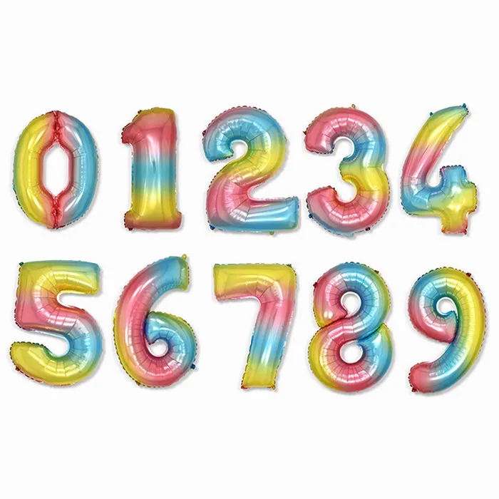R12-Multicolor Ball 1 шт. 40 дюймов розовое золото розовый алюминиевый воздушные шары из фольги в виде цифр 0-9 День рождения Свадьба Помолвка вечерние украшения Globo Детские шары - Цвет: R12-Multicolor Ball