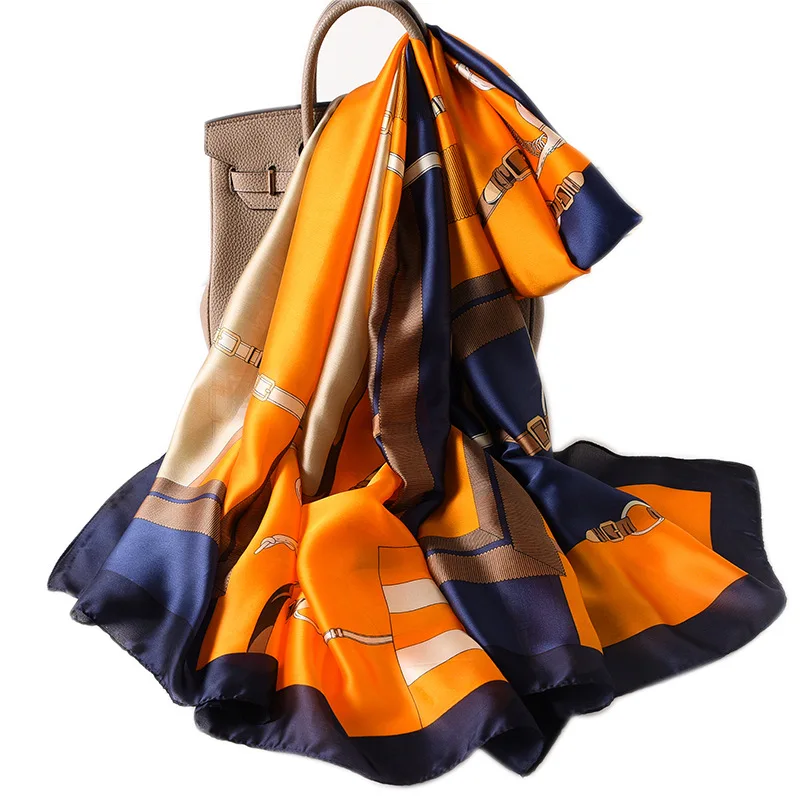 

New 2021 Brand Silk Scarves Summer Women Shawls and Wraps Print Hijabs Scarfs Foulard Femme Pashmina Beach Stoles bandana