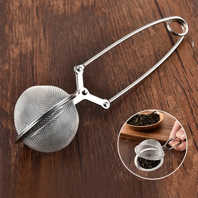

Long Handled Tea Infuser Mesh Ball Loose Leaf Tea Infuser Pincer Stainless Steel Ball Filter Tea Strainer For Spice
