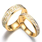 Кольцо из титановой стали для влюбленных, винтажное ювелирное изделие с креативным узором для пар, с римским хвостом из нержавеющей стали под золото, подарочное кольцо