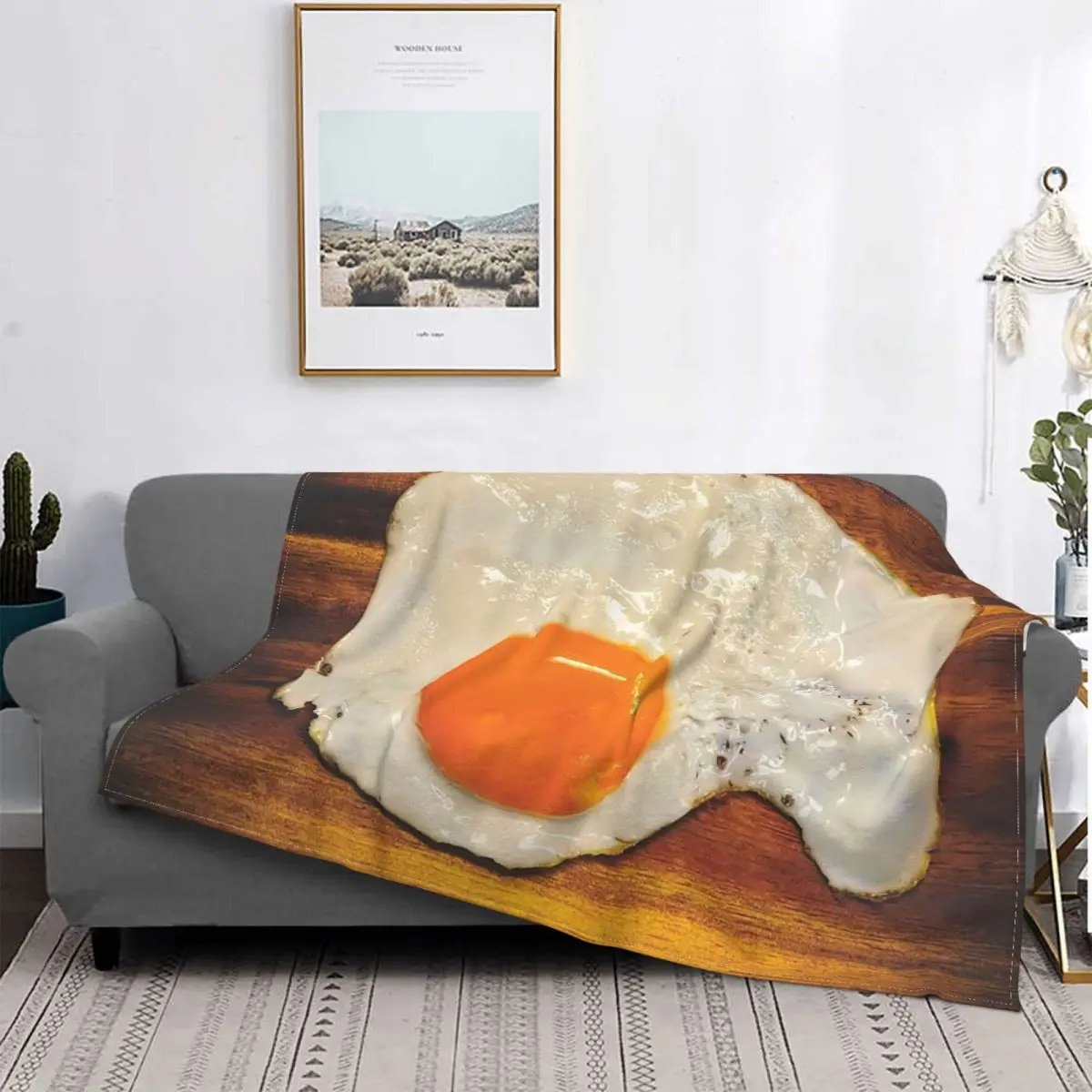 

Fried Egg Yolk Protein Blankets Flannel Printed Delicious Food Multifunction Ultra-Soft Throw Blanket for Sofa Couch Bedspreads