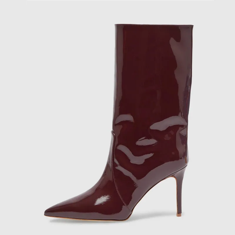 

ARQA Women Stiletto Heels Boots Pointed Toe High Heels Boots for Women Fashion Spring Autumn Mid Calf Booties Shoes Female