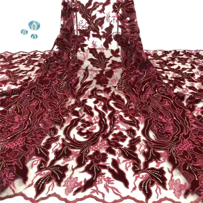 

NaXiu French Lace Latest Sequins Lace Fabric High Quality Velvet African Nigerian Party Wedding Lace Fabric For Tulle Lace