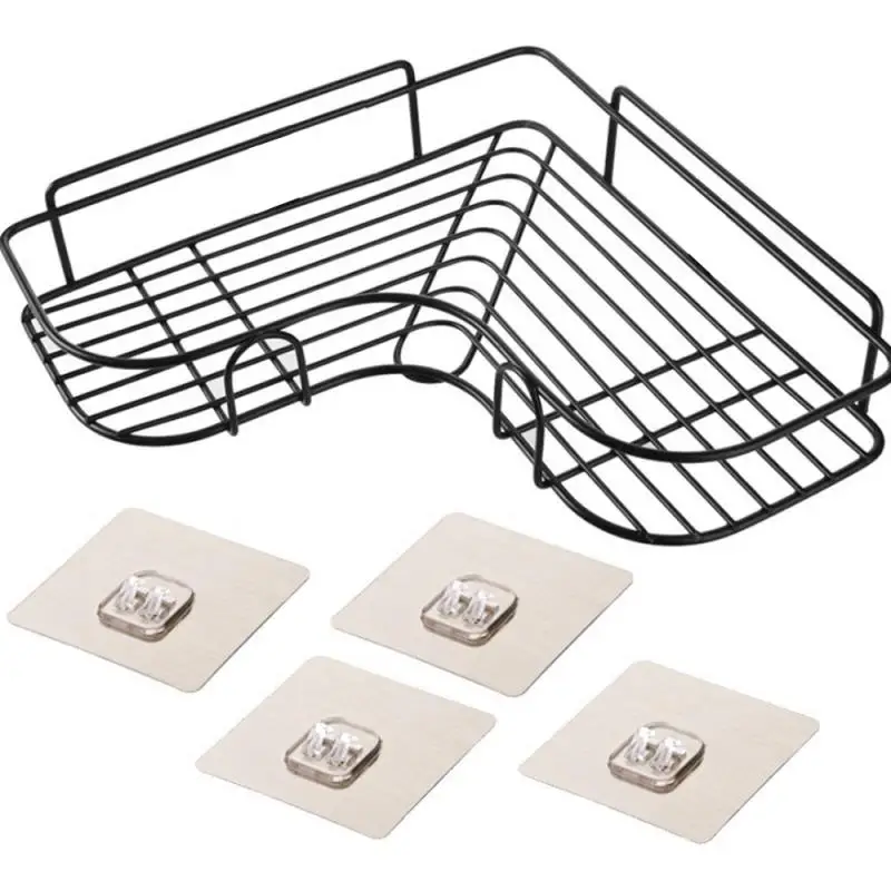 

Top Quality Punch-Free Shower Caddy Non Rust Wall Mount Bathroom Corner Shelf Storage Baskets Tidy Organizer Tools Drop Shipping