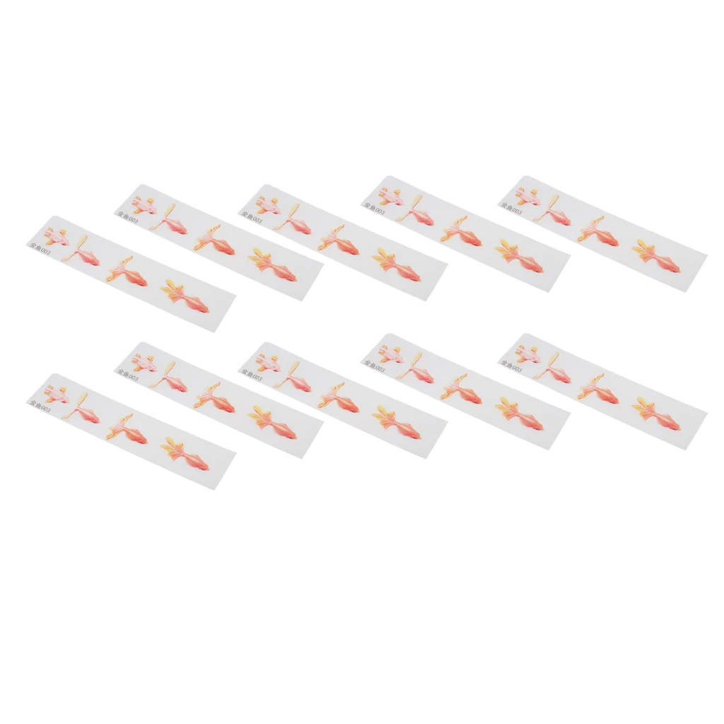 10 шт пластиковые материалы золотые наклейки с дизайном рыбы самоклеющиеся