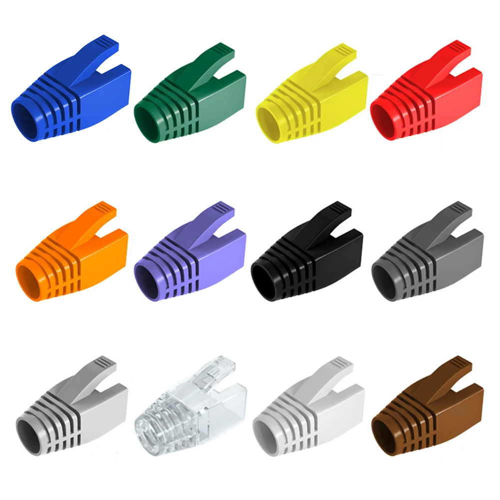 10-50PC RJ45 Caps Cat6a Cat7 RJ45 Network Ethernet Cable Connectors Cover Cat 7 Colorful TPU Boots Sheath Protective Sleeve images - 6
