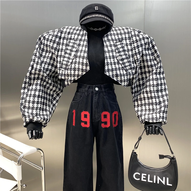 

New Brand Original Design 2021 Short Chiffon Jacket Foreign Style Versatile Fashion Bubble Sleeve Irregular Short Coat