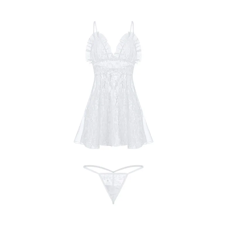 

Spring Summer Sexy Nightgowns Lace Night Dress Nightgow Women Lingerie Backless Spring Nightwear Silk Nightdress Homewear Hot