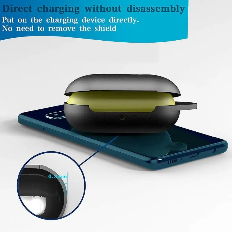 

Clamshell Opening Anti-shock Silicone Case Cover for Samsung Galaxy Buds Headset Protect Your Headphones From Scratches
