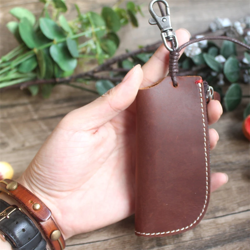 Кошелек для ключей ручной работы в винтажном стиле из воловьей кожи | Багаж и