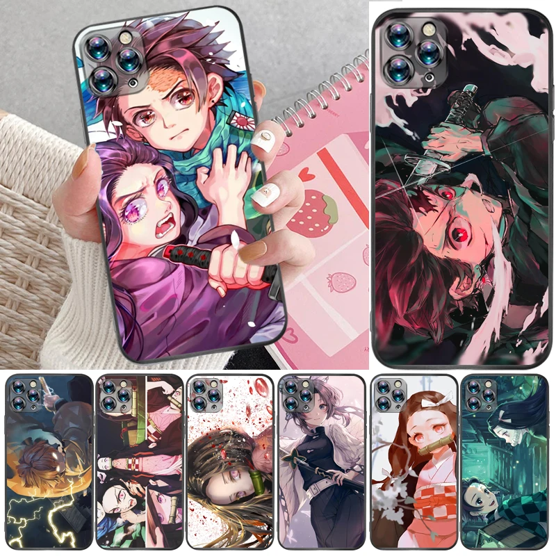 

Demon Slayer Kimetsu No Yaiba Kamado Nezuko Agatsuma Zenitsu Kamado Tanjirou Phone Case For iPhone 12 Pro Max SE 2020 Funda