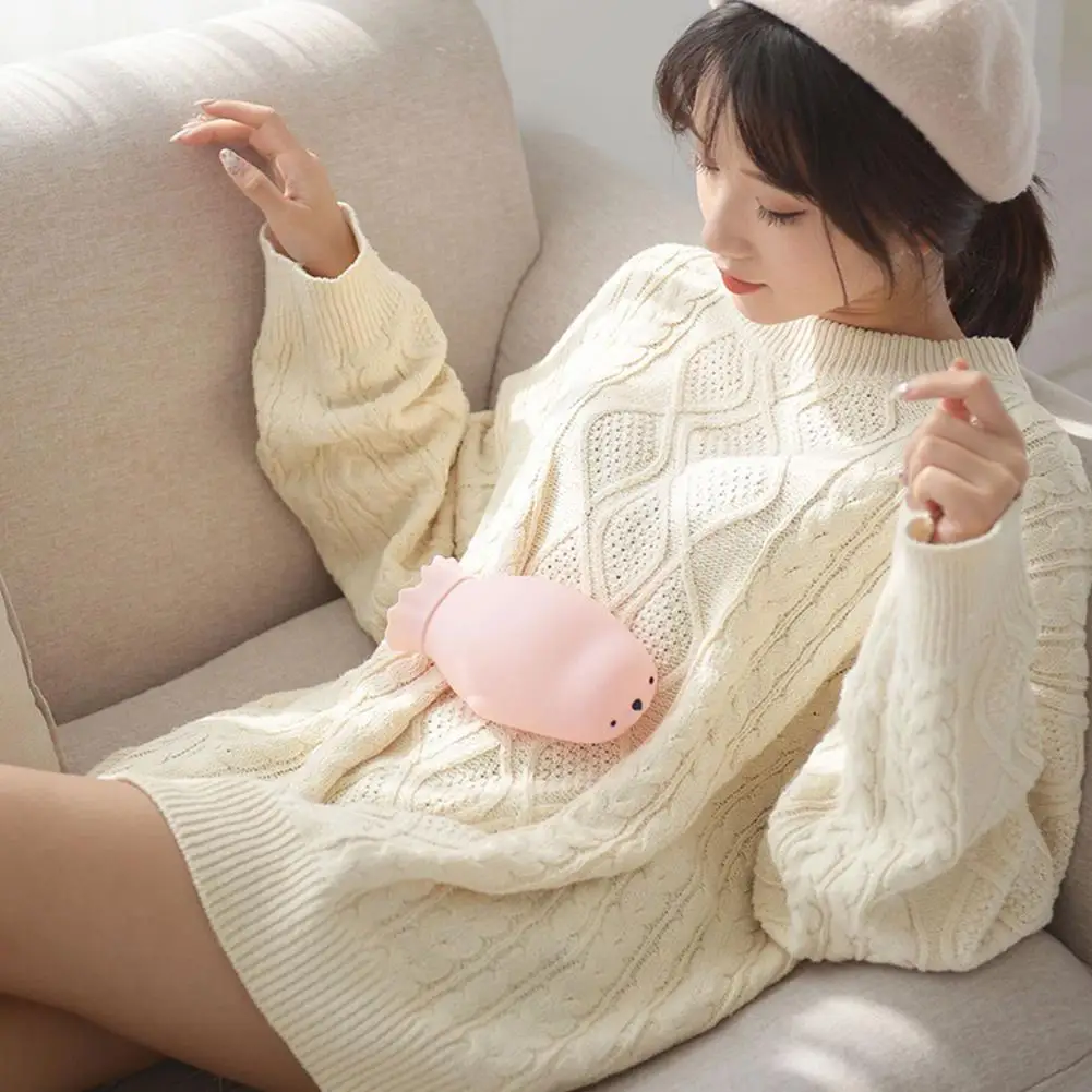 Милые Мультяшные теплые вязаные мини бутылки для горячей воды портативные