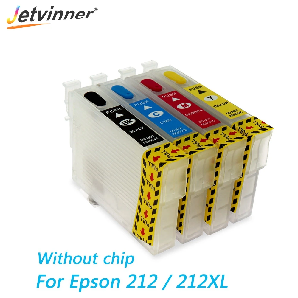 Jetvinner 212 212XL многоразовый чернильный картридж для Epson Expression Home XP-4100 XP-4105 WorkForce WF-2830