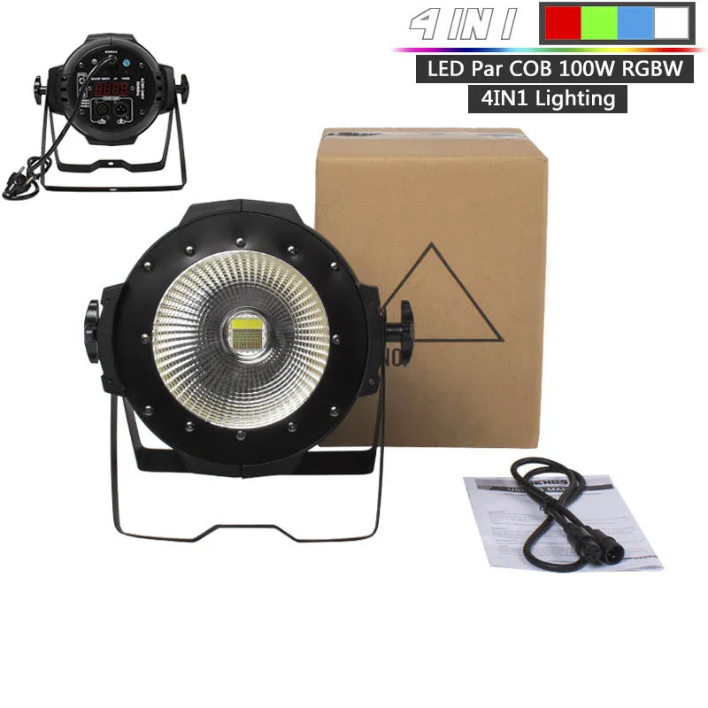100W COB 4in1 Светодиодный Par 100 Вт/200 Вт COB лампа с дверцами сарая Dmx контроллер сценического освещения для Dj стенда рынка дискотеки церкви/сада эффект освещения - Цвет: 100W COB 4in1