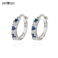 sipengjel fashion simple creative colorful zircon earrings trend luxury blue cz wedding earrings for women party jewelry gifts