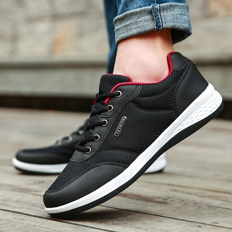 2019 Autumn New Men Shoes Lace-Up Fashion Microfiber Leather Casual Brand Sneakers Winter FLats | Обувь