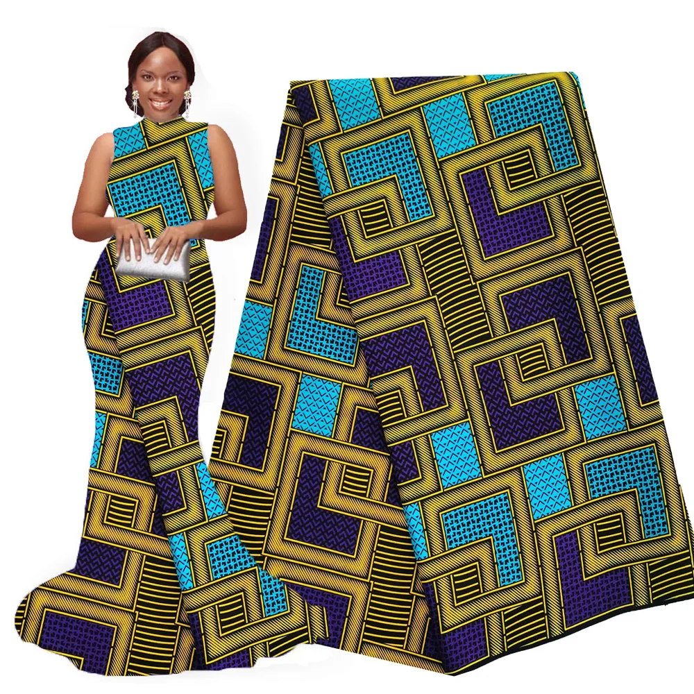 African Wax Fabric Nigerian Blue Print Ankara High Quality veritable 2020 pagne africain wax 010 | Дом и сад