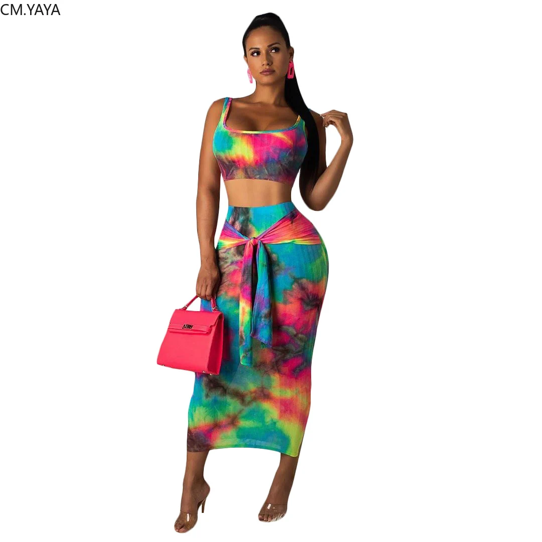 2020 летний костюм женский платья трикотажные укороченные топы + юбки костюмы