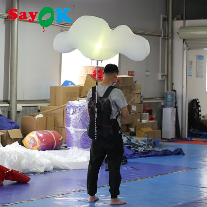 1.2m Inflatable Backpack Balloon Cloud Walking Advertising Ball with LED Lighting for Promotions | Дом и сад