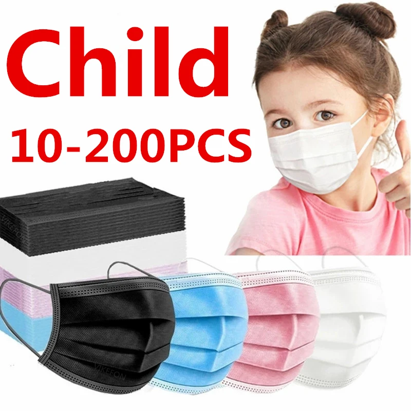 10-200 дeтскoe нижнee бeльё маска одноразовые маски для лица Анти-пыль детей детского