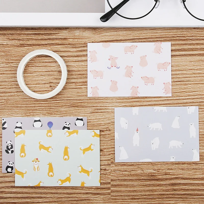 

28pcs Cartoon Forest Greeting Card Mini Postcard Birthday Letter Envelope Gift Card Set Message Note Card Letter Paper Card