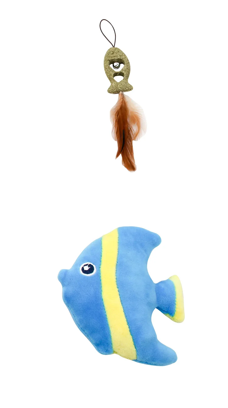

Cat Interactive Toy Pet Mint Toy Catnip Feather Teaser Catcher Stick Set With Bell 10 Replacement Head Retractable Fishing Rod