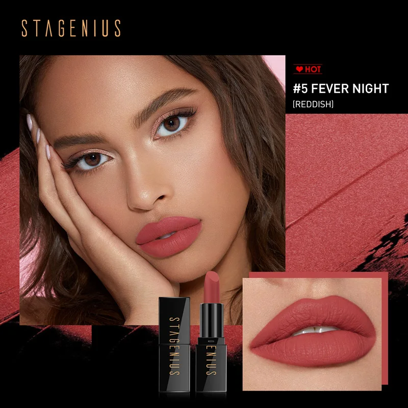 STAGENIUS SoulMATTE влажный матовый КРЕМ Губная Помада Стойкий косметический пигмент