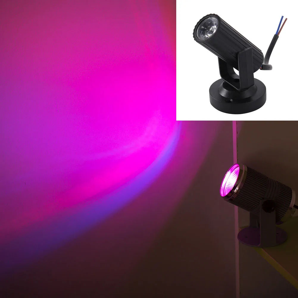 purple light black Новейший RGB синий/красный/белый Светодиодный точечный светильник сценический светильник мини 3 Вт для DJ диско-бара KTV вечерние сценический светильник с движущейся головкой - Цвет: purple light black