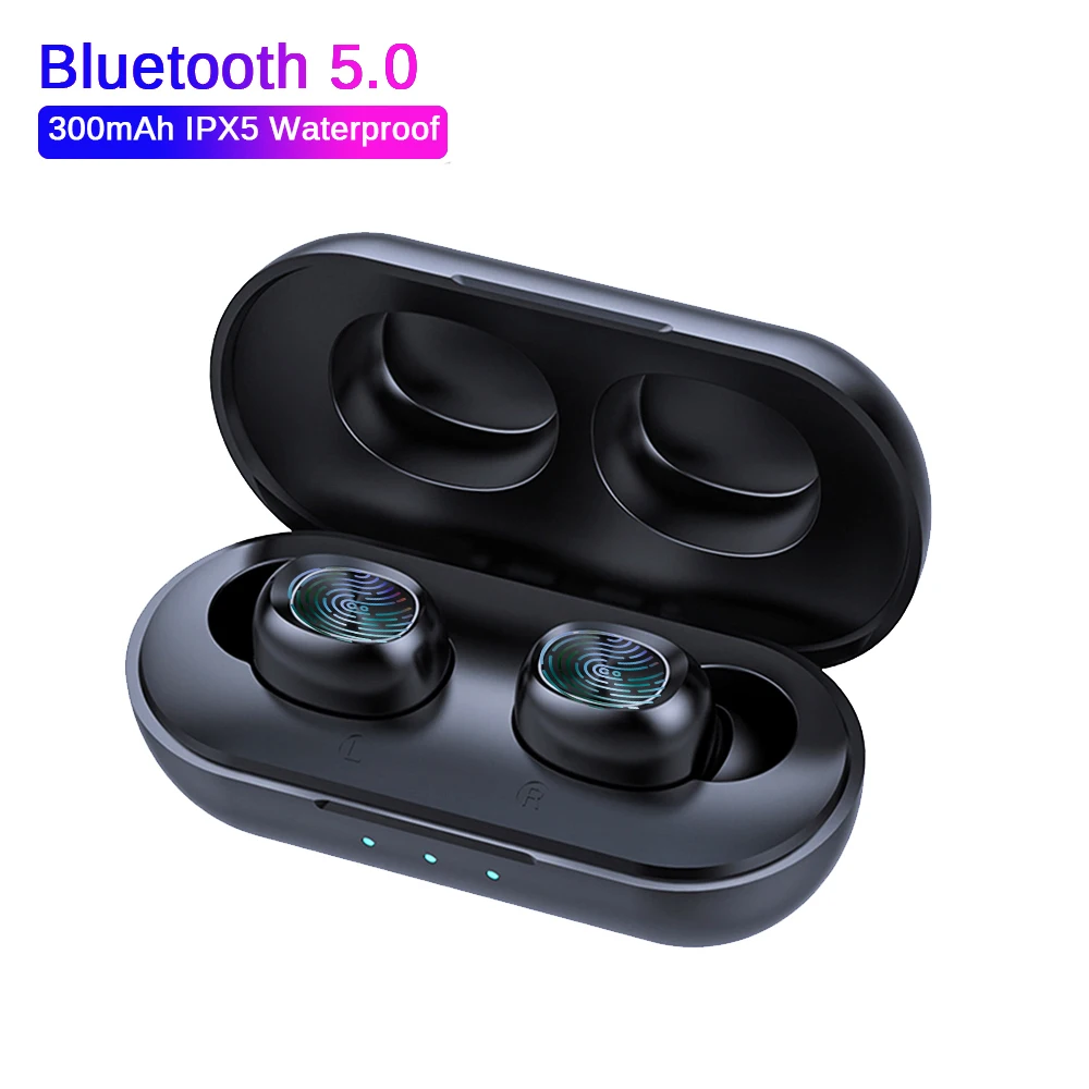 B05 B5 беспроводные Bluetooth наушники 5,0 сенсорное управление TWS Bluetooth наушники водонепроницаемые 9D стерео Музыкальная гарнитура 300 мАч Внешний аккумулятор - Цвет: B05