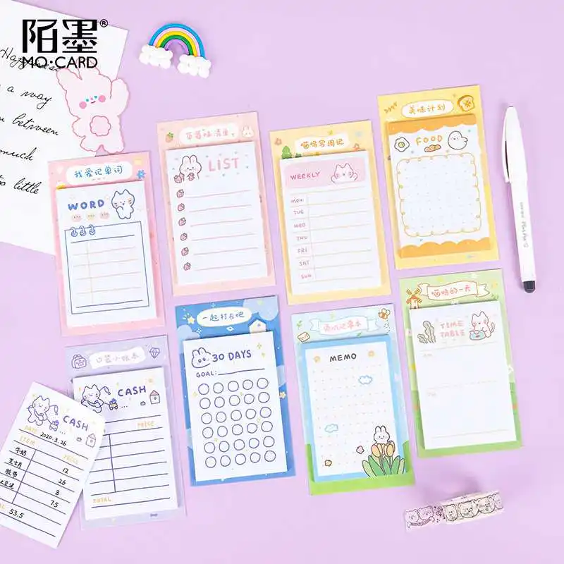 

30 Sheets/pack Cute Weekly & Daily Schedule Mini Memo Pad N Times Sticky Notes Bookmark School Office Supply Escolar Papelaria