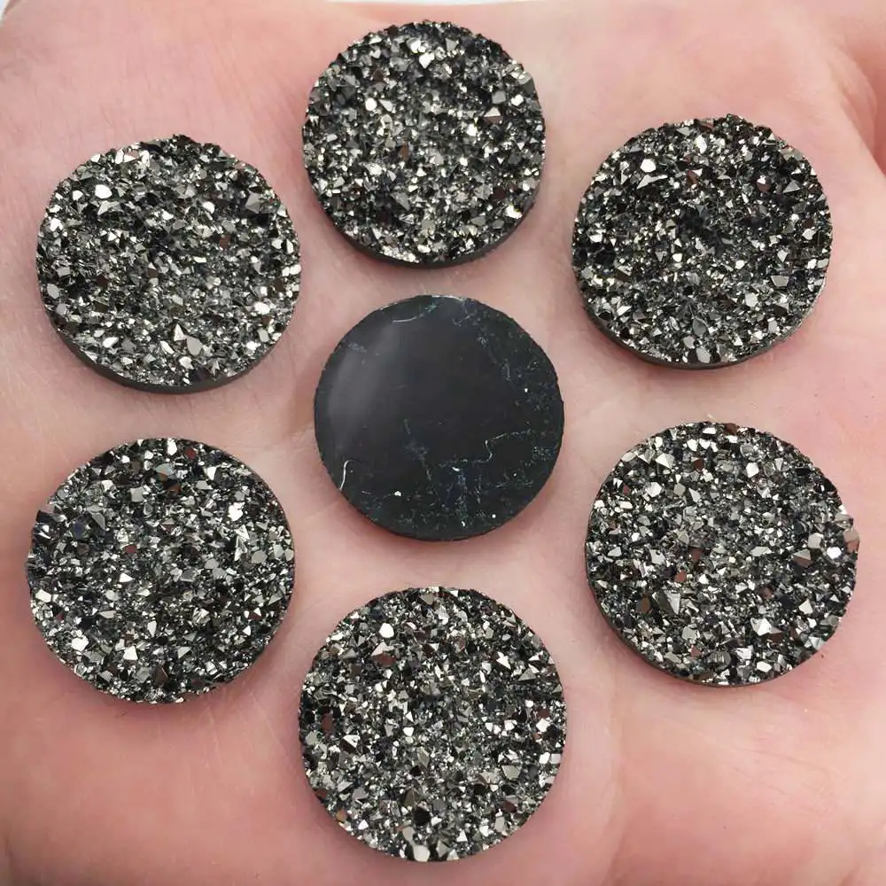 Новинка 20 шт. блестящие AB смолы мм круглые руды неправильная поверхность плоские