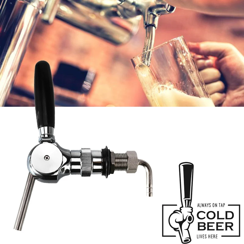 

G5/8 Thread Beer Faucet Keg Flowing Control Adjustable Ball Beer Tap with 30mm Shank Dispenser Homebrew Barware Accessories