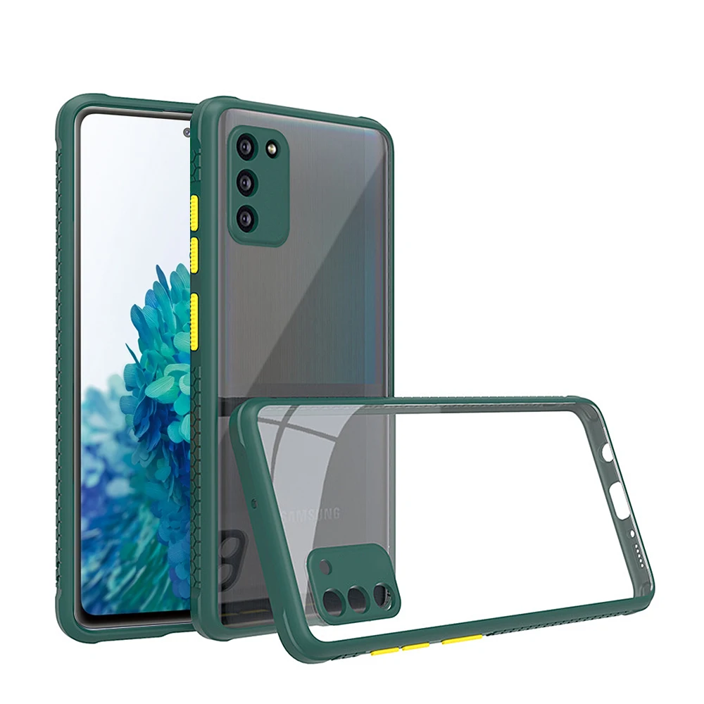 

Camera Protection Phone Case For Samsung S20 FE S20 S10 Plus S20 Ultra A51 Transparent Acrylic+TPU Full Protection Back Cover