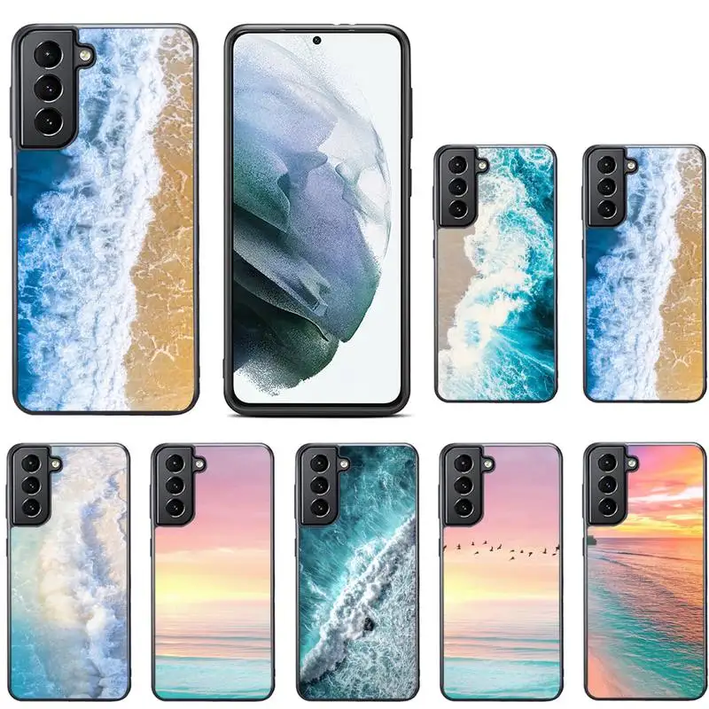 

Summer nature sea blue Ocean Waves Phone Case For Samsung S8 S9 S10 S20 plus 5G lite note 20 ultra PC nax fundas cover