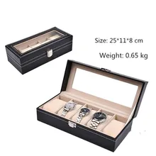 Fashion Hot Sale Luxury PU 5 GridsLeather Watch Box Fashion style convenient travel  Jewelry Watch Collector Cases Organizer Box
