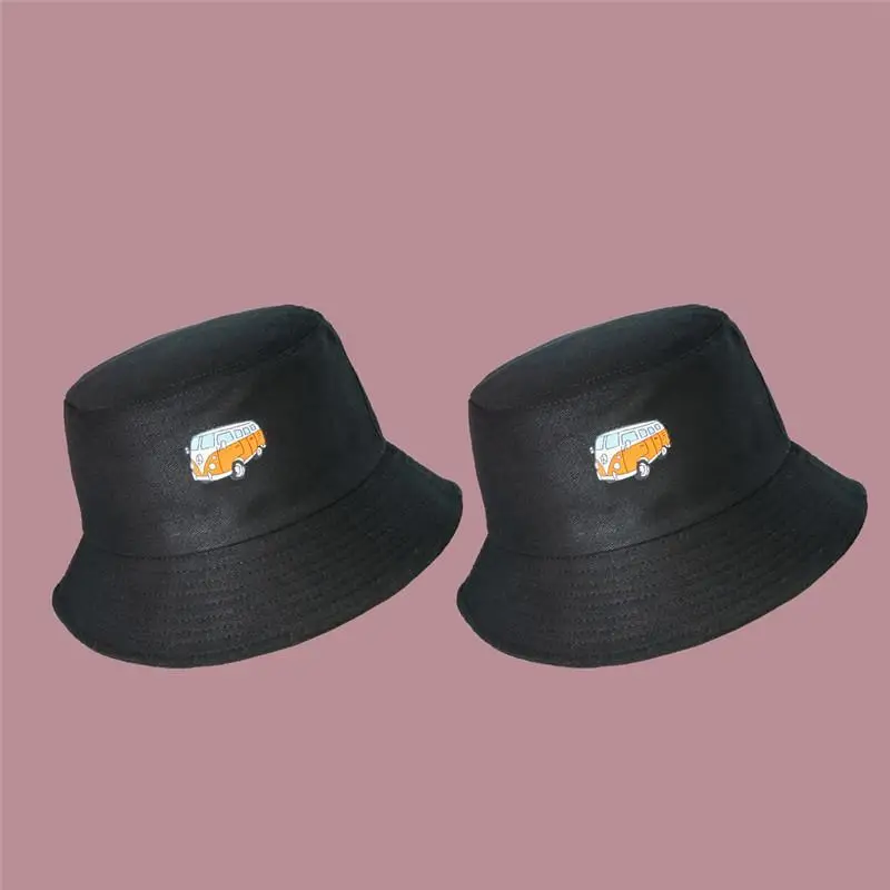 

2021 new style Cotton fashion joker lovely bus Bucket Hat Fisherman Hat outdoor travel hat Sun Cap Hats for Men and Women 294