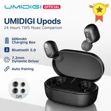 UMIDIGI Upods наушники-вкладыши TWS Bluetooth 5,0 Беспроводной наушники Автоматическое Сопряжение функцией подавления шума снижение с зарядным устройством