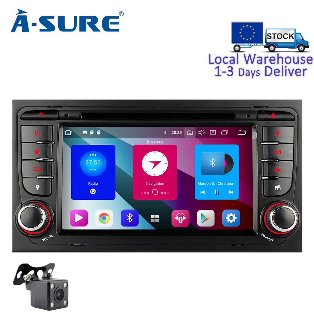 A-Sure 2 Din 4G RAM 8 Core Android 9 0 Авто Радио DVD плеер навигация для Audi A4 S4 RS4 B6 8E 8F B9 B7 SEAT EXEO