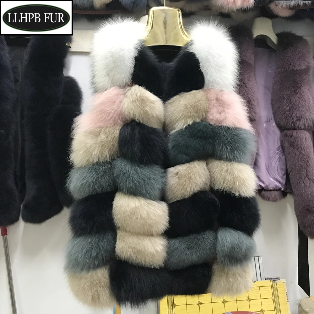 Hot Sell Winter Russian Women Genuine Fox Fur Vests Warm Fluffy Natural Coloful Vest Ladies Fashion Real Gilet | Женская одежда