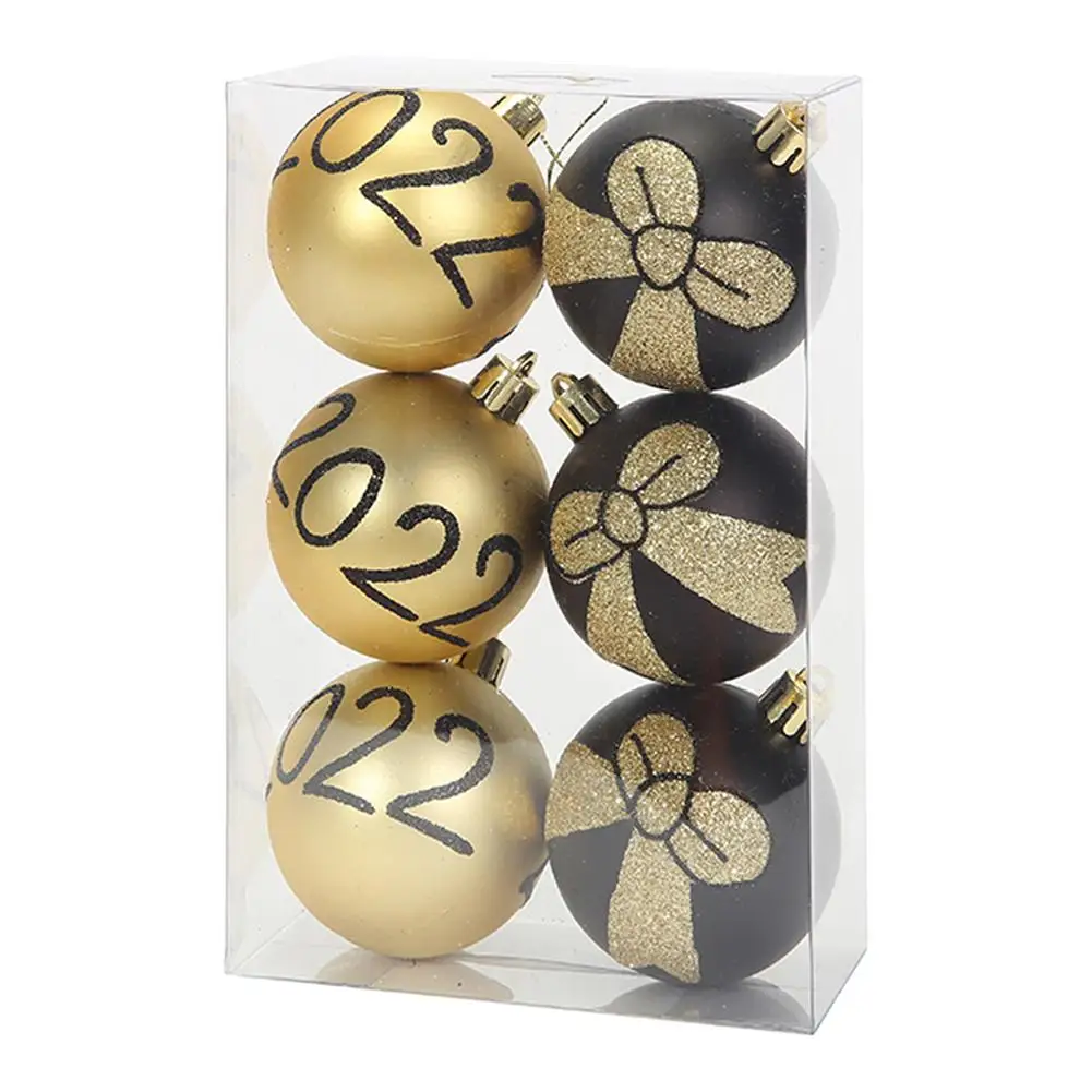 

Новогодние шары, украшения для рождественской елки, шары, 6 шт., рождественские украшения, подвесные Подвески для елки, противоударное украш...