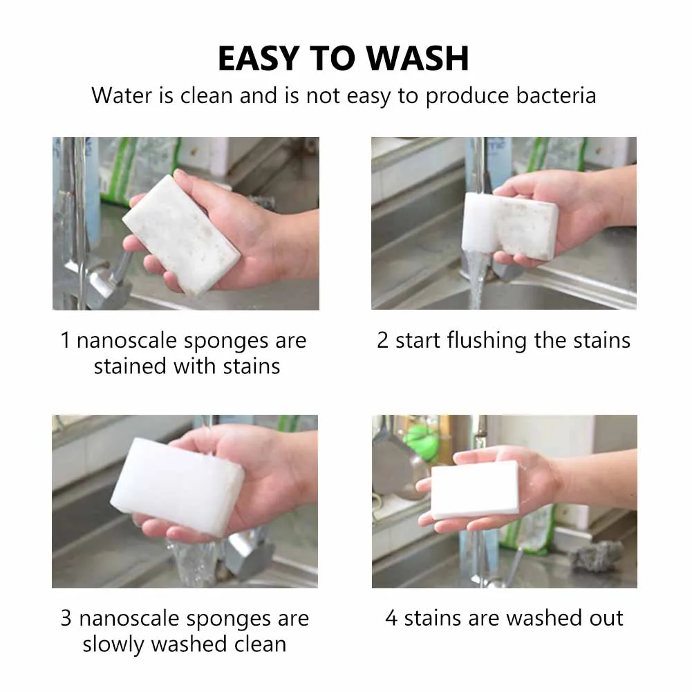 

400PCS 10x6x2cm White Nano Foam Sponge Magic Sponge Eraser For Kitchen Office Bathroom Clean Accessory/Dish Cleaning Nano Pads