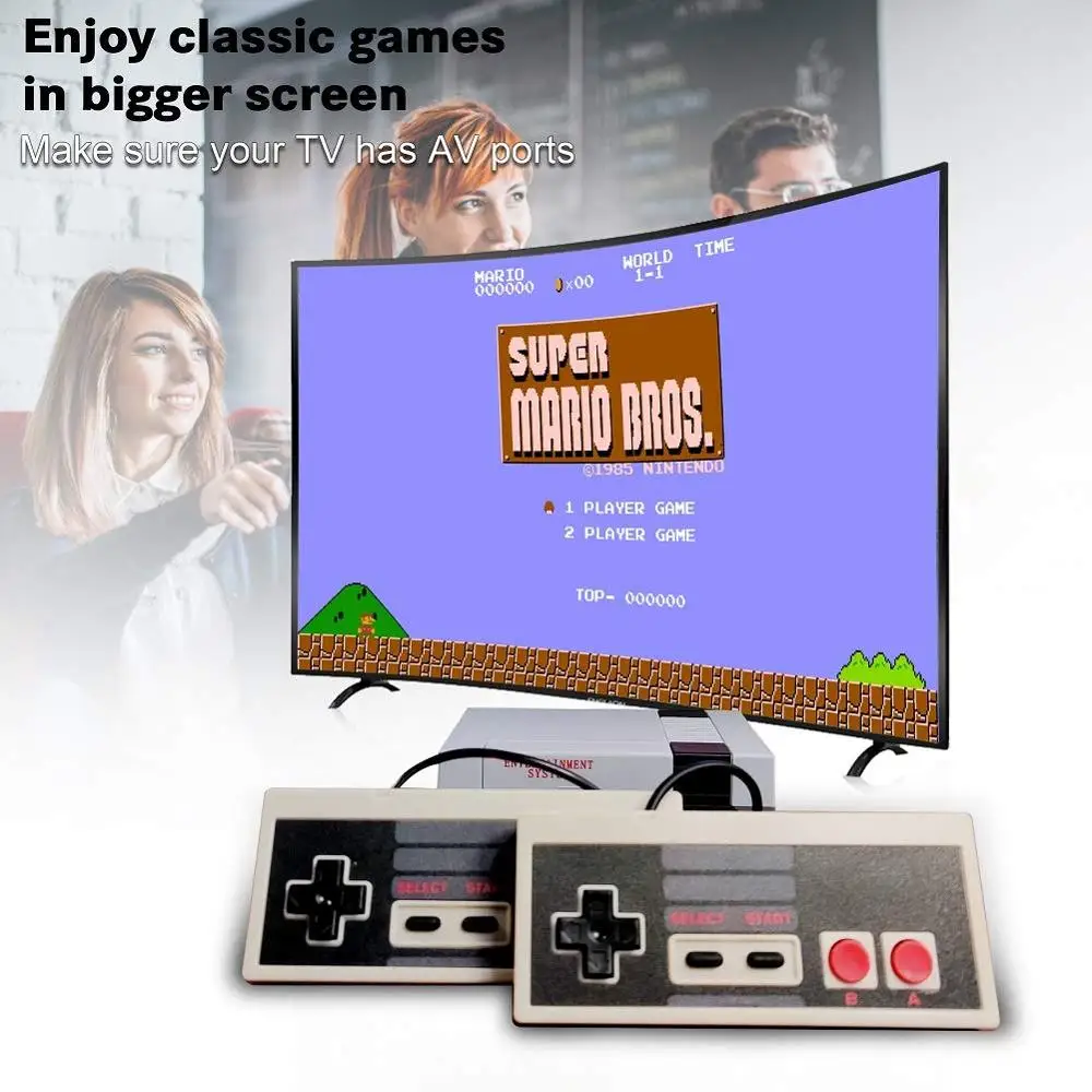 Ретро игровая консоль AV/HDMI NES Mini Classic Edition 2 встроенных контроллера 600 классических