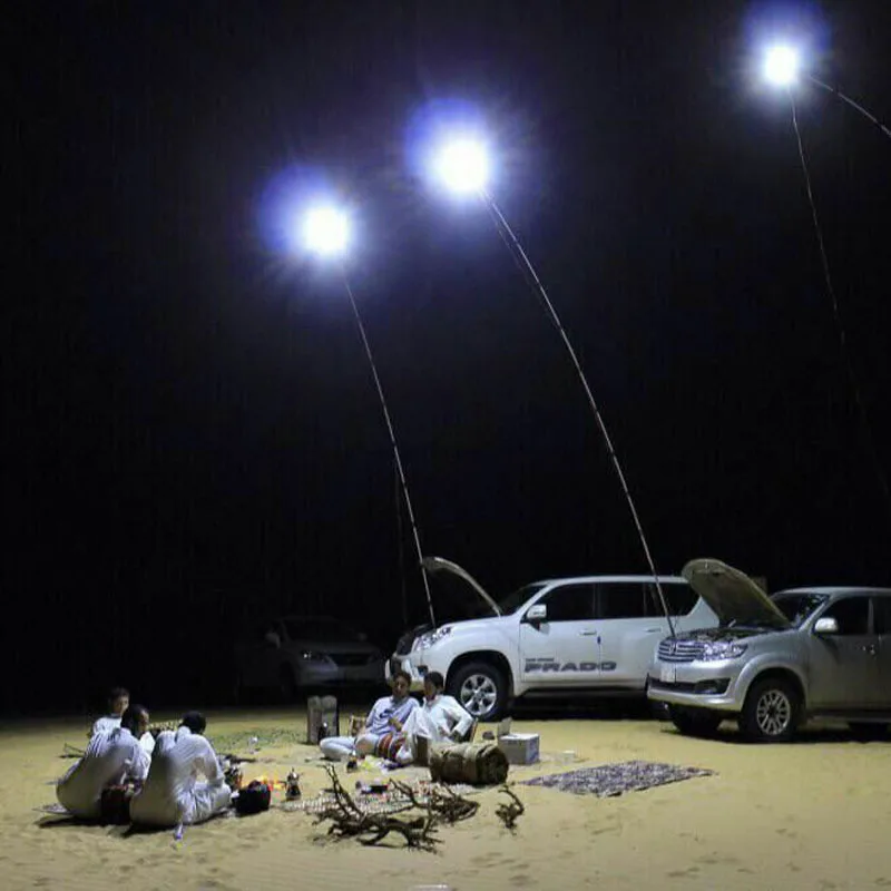 

224pcs LEDs COB 12V LED Telescopic Fishing Rod Outdoor Lantern Camping Light for Road Trip or mobile street light