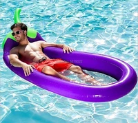 more than 200 cm length giant eggplant inflatable pool float for summer water leisure