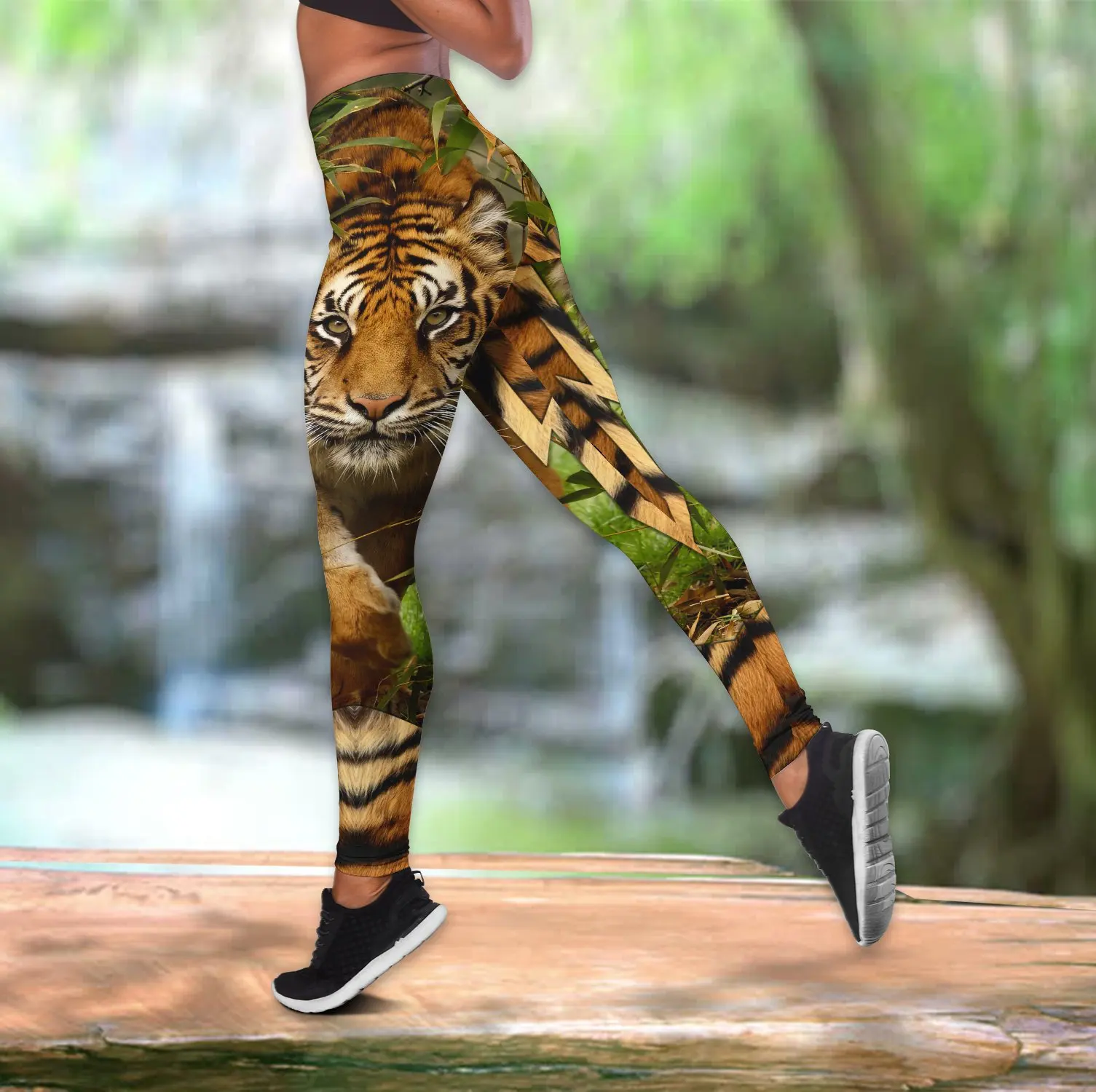 Фото Женские леггинсы для фитнеса, с 3D-принтом тигра №3