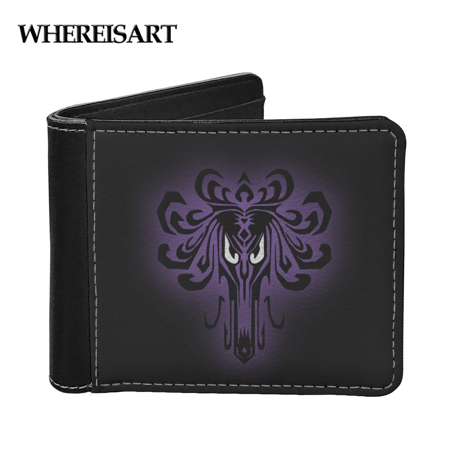 

WHEREISART Haunted Mansion Design Card Holder Women Luxury PU Leather ID Bank Card Wallet Small Coin Purse Moneyclip Wallet