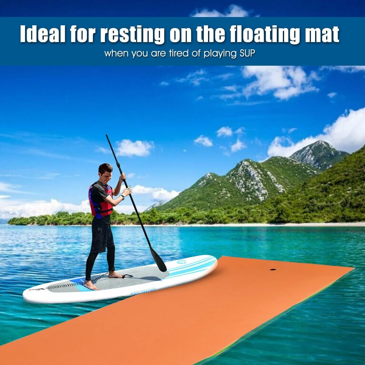 

12 x 6 3 Layer Floating Water Pad Water sports multi person high load bearing