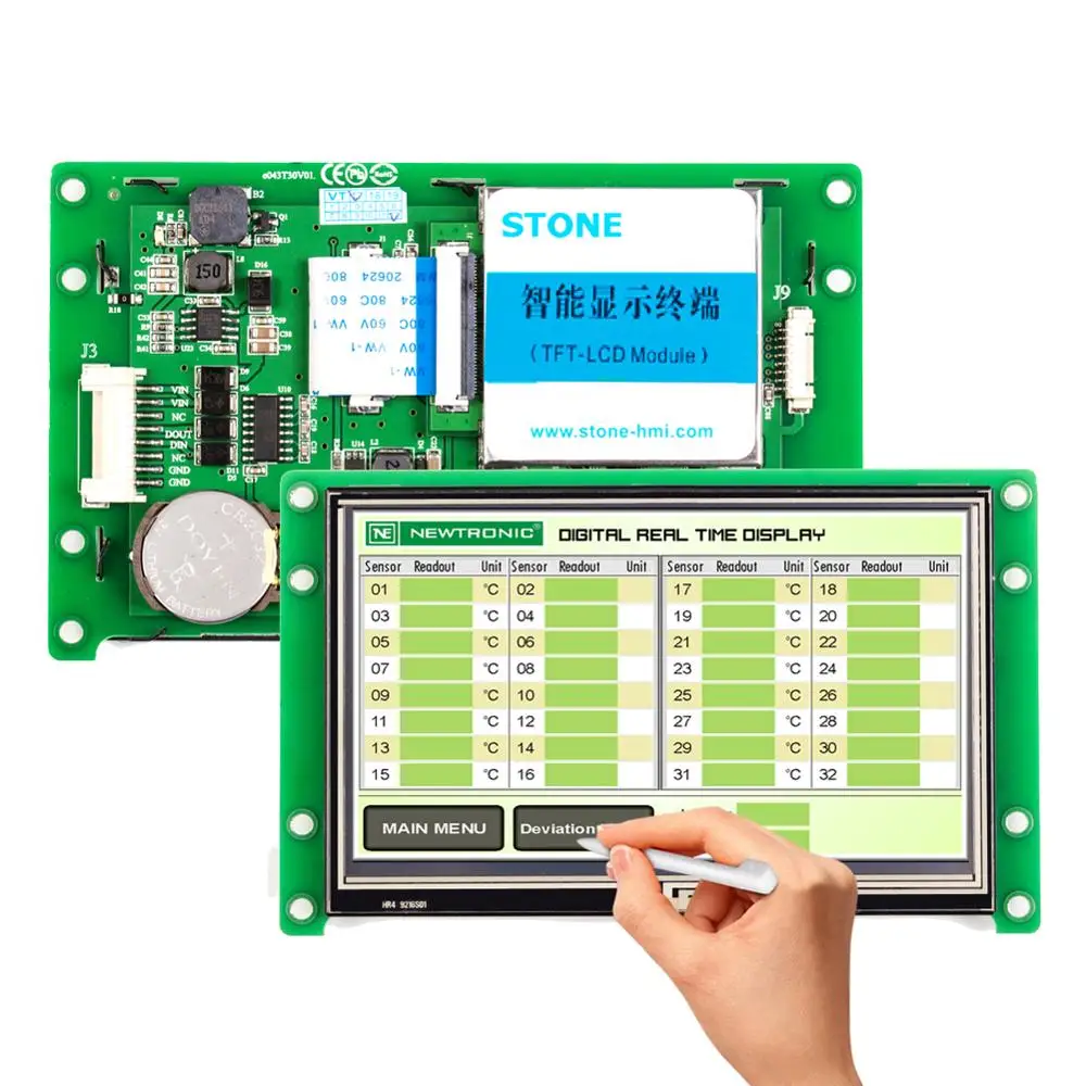 STONE 4.3 Inch HMI TFT LCD Display Module with Embedded System+Software+Program for Industrial Use