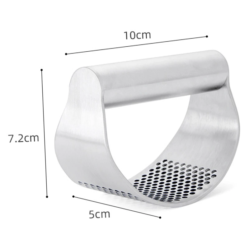 

Manual Garlic Press Stainless Steel Curved Garlic Grinding Slicer Chopper Multifunctional Garlic Presses Cooking Gadgets Tool