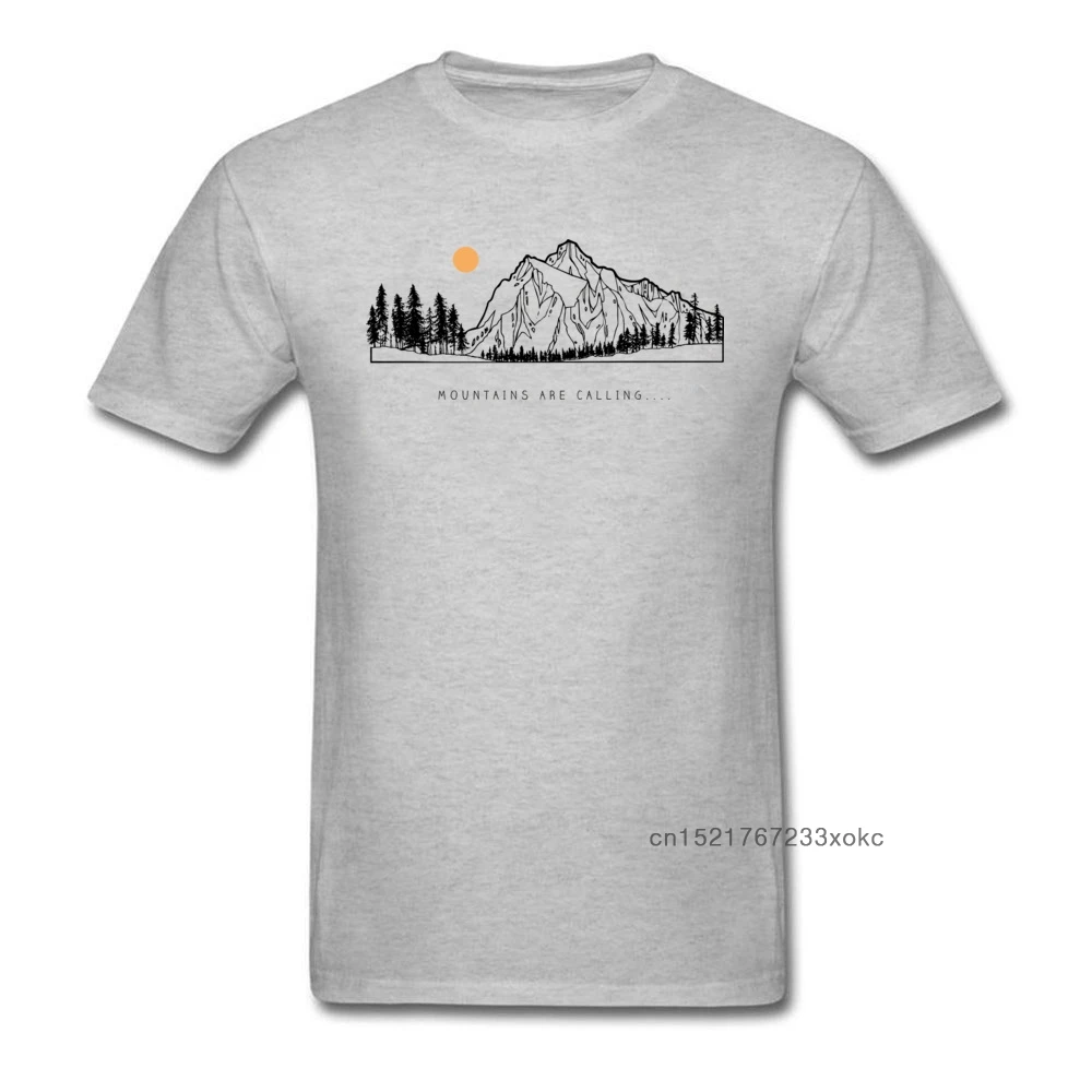 

Tops Shirts Mountains are Calling Autumn Hot Sale Unique Short Sleeve Pure Cotton Round Neck Mens T-shirts Unique Tee Shirt